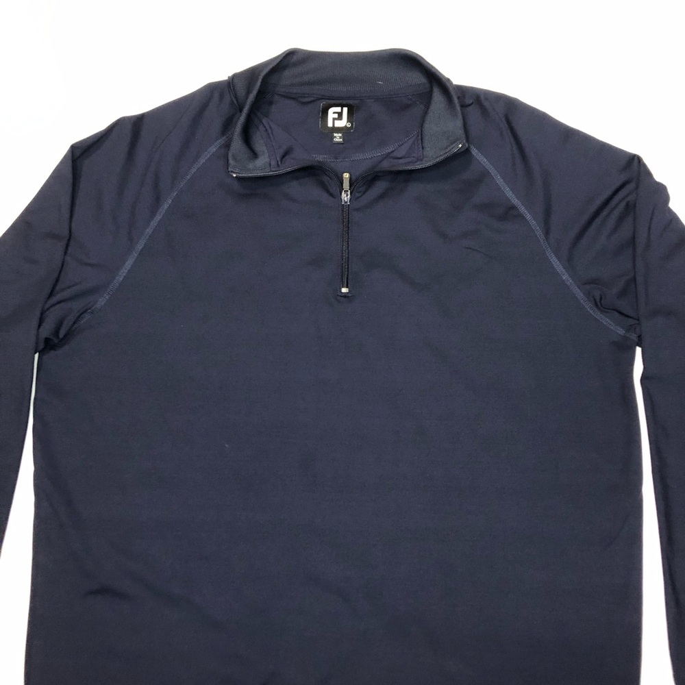 Footjoy Quarter Zip Golf Long Sleeve Navy Blue Pullover Size Large - Picture 2 of 7
